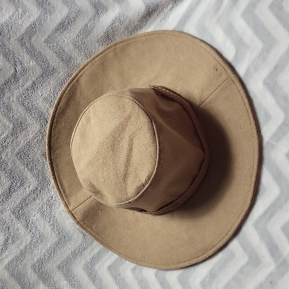 ASN Hat Womens The Harper Floppy Tan Brown Felt Wool Blend